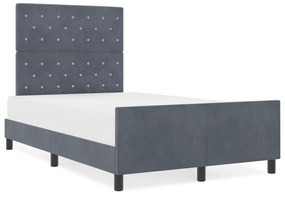 vidaXL Σκελετός κρεβατιού Σκούρο Γκρι 120x200 εκ. Βελούδο