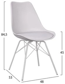 Σετ τραπεζαρίας C11013 5τμχ. με Τραπέζι Sonama 110x70x76εκ. &amp; Καρέκλες Vegas Λευκές