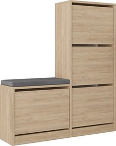 Παπουτσοθήκη Dude Megapap χρώμα sapphire oak 104,8x26x118,5εκ.