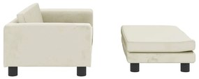 vidaXL Καναπές Παιδικός με Υποπόδιο Κρεμ 100x50x30 εκ. Βελούδινος