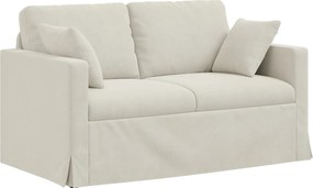 vidaXL Καναπές Κρεμ 138 x 78 x 80 εκ Βελούδο