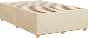 vidaXL Κρεβάτι box spring με στρώμα Κρεμ 120 x 200 cm Ύφασμα