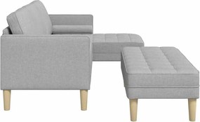 vidaXL Σετ Καναπέ 2 pcs Σκίουρος Γκρί 173 x 131 x 67 εκ Πολυεστέρας