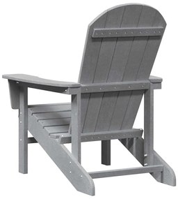 vidaXL Πολυθρόνα Adirondack ανοιχτό γκρι, 74x82x91 εκ. HDPE