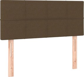 vidaXL Κρεβάτι Boxspring με Στρώμα Σκούρο Καφέ 90x200 εκ. Υφασμάτινο