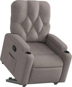 vidaXL Πολυθρόνα Ανακλινόμενη με Ανύψωση Χρώμα Taupe Υφασμάτινη