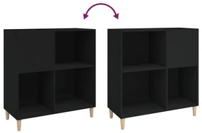vidaXL Δισκοθήκη Μαύρη 84,5 x 38 x 89 εκ. από Επεξεργασμένο Ξύλο