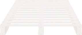 vidaXL Κρεβάτι Παλέτες Λευκό 75 x 190 εκ. Μασίφ Πεύκο Small Single