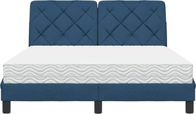 vidaXL Κρεβάτι με Στρώμα Μπλε 140x190 εκ. Υφασμάτινο