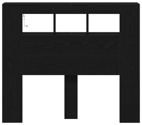 vidaXL LED κεφαλάρι με ράφι Μαύρη δρυς 120 x 18.5 x 103.5 εκ