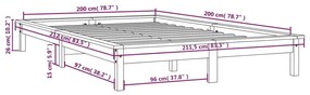 ΠΛΑΙΣΙΟ ΚΡΕΒΑΤΙΟΥ ΛΕΥΚΟ 200 X 200 ΕΚ. ΑΠΟ ΜΑΣΙΦ ΞΥΛΟ ΠΕΥΚΟΥ 820562