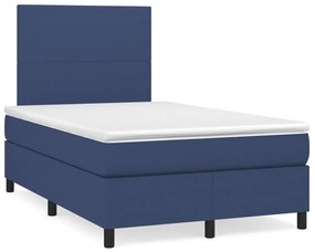 VidaXL Κρεβάτι Boxspring με Στρώμα & LED Μπλε 120x190εκ. Υφασμάτινο