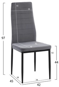 ΣΕΤ ΤΡΑΠΕΖΑΡΙΑΣ 5ΤΜΧ LADY HM21199.01 ΓΥΑΛΙ--ΜΕΤΑΛΛΟ ΣΕ ΜΑΥΡΟ &amp; ΒΕΛΟΥΔΟ ΓΚΡΙ