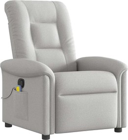 vidaXL καρέκλα ανάκλισης μασάζ Cloud Grey Fabric