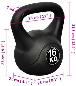 vidaXL Βαράκι Γυμναστικής Kettlebell 16 κιλά
