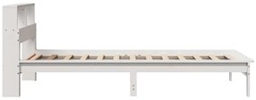 vidaXL Κρεβάτι Βιβλιοθήκη Χωρίς Στρώμα Λευκό 75x190 εκ Μασίφ Πεύκο
