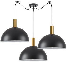 Φωτιστικό Οροφής SE21-GM-4-BL3-MS40 ADEPT TUBE Gold Matt Pendant Black Metal Shade+ - 51W - 100W - 77-8590