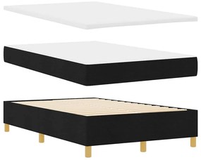 vidaXL Κρεβάτι με ελατήρια με στρώμα Μαύρο 120 x 200 cm ύφασμα