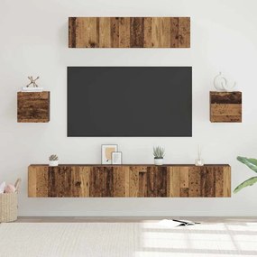 vidaXL Σετ επίπλου τηλεόρασης 7 pcs Παλαιό ξύλο 80 x 30 x 30 εκ