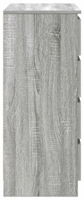 Συρταριέρα με Συρτάρια Γκρι Sonoma 71x35x84 εκ. από Επεξ. Ξύλο - Γκρι