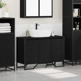 vidaXL Ντουλάπι Νιπτήρα  Μαύρη Δρυς 91x35x60 cm Επεξεργασμένο Ξύλο
