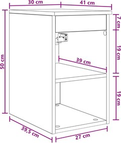 vidaXL Ντουλάπι Μπάνιου Ενδιάμεσο Sonoma Δρυς 30 x 41 x 50 εκ.