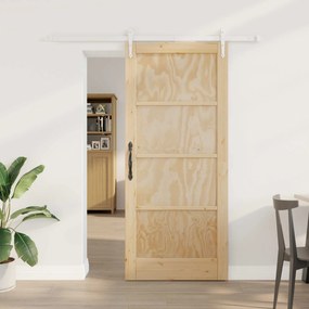 vidaXL Συρόμενη Πόρτα ORKDAL Φυσικό και Λευκό 86 x 198,5 cm