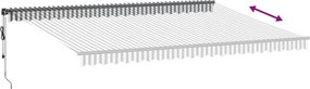 vidaXL Τέντα Πτυσσόμενη Αυτόματη με LED Ανθρακί / Λευκή 500x350 εκ.