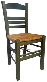 ΣΙΦΝΟΣ Καρέκλα Οξιά Βαφή Εμποτισμού Ανιλίνη Πράσινο, Κάθισμα Ψάθα  41x45x88cm [-Πράσινο-] [-Ξύλο/Ψάθα-] Ρ969,Ε6