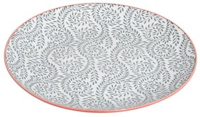 Πιάτο Ρηχό Vines 07-21733 Πορσελάνινο 19cm White-Grey Estia Πορσελάνη