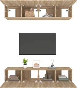 vidaXL Έπιπλα Τηλεόρασης 4 τεμ. Sonoma Δρυς 80x30x30 εκ. Επεξ. Ξύλο