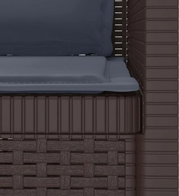 vidaXL Μονοθέσια Πολυθρόνα με Μαξιλάρια Φαίνεται σαν Ρατάν PP Καφέ