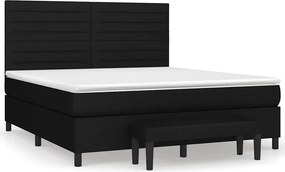 vidaXL Κρεβάτι Boxspring με Στρώμα Μαύρο 160x200 εκ. Υφασμάτινο