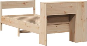 vidaXL Κρεβάτι Βιβλιοθήκη Χωρίς Στρώμα 75x190 εκ Μασίφ Ξύλο Πεύκο
