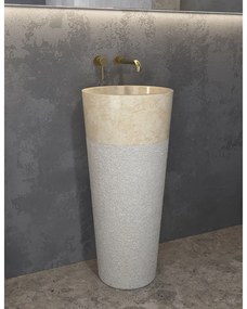 KARAG  BORA Νιπτήρας επιδαπέδιος πέτρινος BORA Cream KARAG Ø40x90cm KARAG-5206836065038