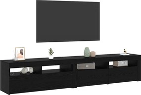 vidaXL Ντουλάπι TV 2 τμχ. Μαύρη Οξυά Επεξεργασμένο Ξύλο
