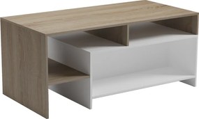 Τραπέζι σαλονιού Consa pakoworld sonoma - λευκό 120x60x52.8εκ