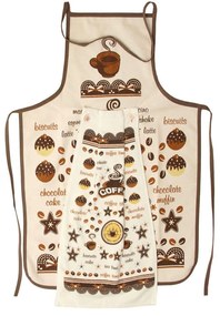 Σετ Κουζίνας 2Τμχ Σχ. 2 Brown-Beige Viopros 40x60cm 100% Cotton
