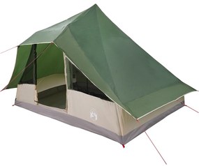 vidaXL Οικογενειακή Τέντα Tipi Πράσινη 10 Άτομα Αδιάβροχη