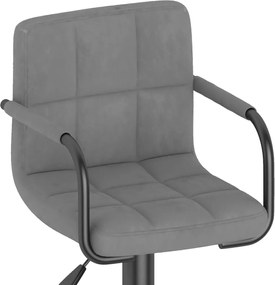 vidaXL Σκαμπό Μπαρ Ανοιχτό Γκρι Βελούδινο