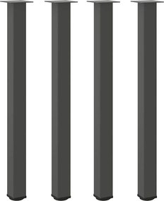 vidaXL Πόδια Τραπεζιού Μπαρ 4 τεμ. Ανθρακί 110-112 εκ. Ατσάλι