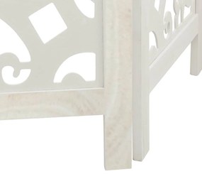 vidaXL Διαχωριστικό Χώρου με 3 Πάνελ Λευκό από Μασίφ Ξύλο Παυλώνιας