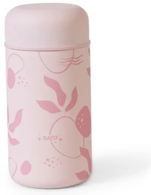 Θερμός Φαγητού Saro Leaves Dusty Pink 500ml