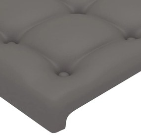 vidaXL Κεφαλάρι Κρεβατιού LED Γκρι 160x5x78/88 εκ. από Συνθετικό Δέρμα