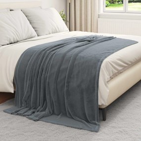 vidaXL Κουβέρτα Σκούρο Γκρι 150 x 200 cm Μαλλί