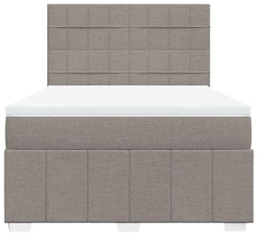 Κρεβάτι Boxspring με Στρώμα Taupe 160x200 εκ. Υφασμάτινο - Μπεζ-Γκρι