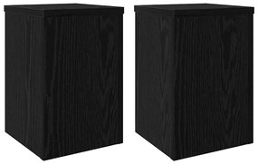 vidaXL Βάση φυτών 2 pcs Μαύρη δρυς 20 x 20 x 30 cm Επεξεργασμένο ξύλο