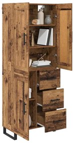 vidaXL Highboard Παλιό ξύλο 69,5 x 34 x 180 εκ. Επεξεργασμένο ξύλο