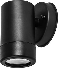 Απλίκα πλαστική μαύρη μονής κατεύθυνσης DOWN επίτοιχη Φ60mm GU10 στρόγγυλη στεγανή IP65