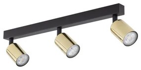 Πλαφονιέρα Φωτιστικό Οροφής 3xGU10 10W IP20 Top TK Lighting-5968-Μαύρο-Χρυσό 5968